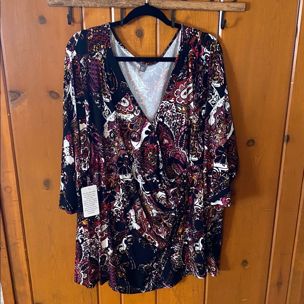 Jessica London Multicolor Paisley Blouse